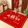 2026 Nuevo Terciopelo de Cristal Rojo Festivo Joe Alfombra Cálida para el Hogar Alfombra Resistente a la Suciedad y al Desgaste Felpudo Felpudo Puerta de Entrada