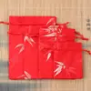 Pulsera de joyería gruesa con cordón Bolsa Wenchuan bordado de seda brocada bolsa de almacenamiento de joyería de gran capacidad para mujer