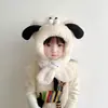 Gorro Infantil Otoño e Invierno Nuevo Estilo Bufanda Todo en Uno Gorro de Felpa Cortavientos y Cálido Lindo Dibujo Animado Bufanda Gorro Todo en Uno