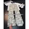 Pantalones casuales de cuadros transfronterizos para hombre, nuevo estilo de verano, marca de tendencia americana, pantalones casuales holgados, pantalones rectos ligeramente acampanados de alta costura