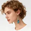 Pendientes de Aro con Colgante de Gota de Agua Piedra del Emperador Neo Bohemia Transfronterizos Pendientes Joyería Popular Europea y Americana de Piedra Natural