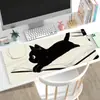 Mousepad de desenho animado, tapete antiderrapante de gato fofo, tapete absorvente de terra de diatomáceas resistente à sujeira, tapete de mesa para jogos antiderrapante resistente ao desgaste atacado