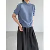 Suéter Jersey de Punto Versátil Suave Jiangzuo 6% Lana Cuello Redondo Semi Alto Manga Media Color Sólido para Mujer Z8607