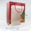 Bolsa de ventana de Navidad ramo de flores empaque Manzana regalo empaque transparente caja de flores materiales florales al por mayor