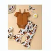 Moda infantil verão 2024 novo macacão de alça com botões + conjunto de calça pantalona estampada tie-dye com faixa de cabelo