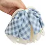 Pinza para el Cabello con Lazo de Cinta Patchwork a Dos Tonos a Cuadros, Pinza de Tela Versátil para Cola de Caballo, Pinza de Garra de Moda para Medio Recogido para Mujeres