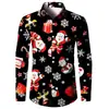 Camisas Masculinas Europeias e Americanas de Venda Quente, Novas Camisas de Manga Longa com Impressão 3D, Camisas Masculinas Casuais da Moda com Lapela