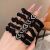 Conjunto de Scrunchies Tendência 2026, Elásticos de Cabelo de Alta Elasticidade, Acessórios de Cabelo, Prendedores de Rabo de Cavalo Espessos em Formato de Coração, Duráveis