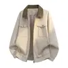 Retro Americano Lona Ropa de Trabajo Solapa Chaqueta de Vuelo para Hombre Marca de Tendencia Casual Americano Juventud Fresco Top
