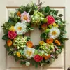 Decoración colgante de corona de peonía y hortensia de primavera para puerta, decoración de San Valentín y Pascua, eucalipto artificial, decoración de puerta, producto nuevo de Amazon transfronterizo