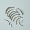 Tailandia Chiang Mai Tubo Curvo de Plata Hecho a Mano Tubo Delgado Liso Tubo Pequeño Tallado Pulsera Collar Joyería de Plata DIY Accesorios