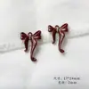 Estilo Ins Menina Único e Versátil Série Vinho Profundo Pingente de Laço Acessórios para Brincos e Colares DIY