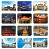 Imán de nevera de vidrio con paisaje emblemático del Parque Wanda de Nanchang, ciudad, atracciones, arquitectura, turismo cultural y creativo, recuerdo