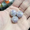 Bola de diamante incrustada con cuentas de cristal de pedrería, cuentas con agujero, cuentas espaciadoras, hechas a mano, material para colgante de pulsera de mano, accesorios de joyería DIY al por mayor