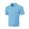 Camisa de Verano para Hombre Transpirable de Jacquard de Toalla con Cuello de Solapa Rayada, Nueva Casual, Transfronteriza Europea y Americana