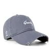 Gorra de Béisbol Lavada Desgastada con Letra Estilo Nuevo 2025, Gorra de Visera Moda Estilo Coreano Protección Solar, Gorra Artesanal Anti-Decoloración