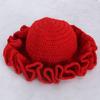 Explosiones transfronterizas sombrero de volantes de crochet hecho a mano sombrero de lana de encaje para adulto sombrero de volantes de moda de TikTok