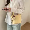 Bolso de Mano de Cuero Suave Estilo Coreano para Mujer 2026 Primavera Nuevo Bolso Cruzado de Cubo de Alta Gama para Viajes