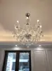Lustre de Cristal Europeu de Luxo Lustre de Villa Luz de Escada Lustre de Sala de Jantar Grande Luz de Sala de Estar de Camada Dupla Luz de Sala de Estudo Grama