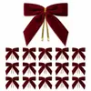 Colgante de lazo de terciopelo rojo, lazo navideño aterciopelado, caja de regalo de árbol de Navidad, fabricante de decoración floral navideña