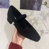 Zapatos Mary Jane Cuadrados Retro Estilo Coreano para Mujer, Modelo Nuevo Otoño 2026, Estilo Commuter, Correa Única, Tacón Grueso Elegante, Forro Polar, Planos Cálidos