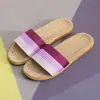Chinelos de Casa Novos Yul Kang de Verão Estilo Família para Casa Interior Antiderrapantes de Linho Chinelos para Homens e Mulheres