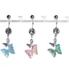 Clavo de Ombligo de Mariposa Nuevo Color Papel de Concha Anillo de Ombligo Venta Caliente Transfronteriza Fabricante Directo de Joyería para Piercing Amazon