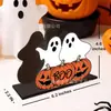 Porta Guardanapos de Madeira de Halloween Ornamento de Mesa Caixa de Armazenamento de Papel Toalha Mesa de Jantar Festa Cozinha Café
