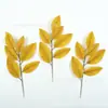 Venta Caliente Shein Planta Verde Artificial Serigrafía 6 Piezas Hojas de Eucalipto DIY Arte Floral Transfronterizo Arreglo Floral Hojas Decorativas de Boda
