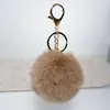 Llavero colgante de bola de peluche de 8 cm de imitación de piel de conejo Rex, accesorios de joyería para ropa y equipaje transfronterizos