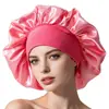 Touca de Cetim Alta Elasticidade para Dormir Feminina Chapéu Redondo Lenço de Cabeça Elástico de Aba Larga Touca para Sono de Beleza Cuidados com o Cabelo Chapéu para Quimioterapia