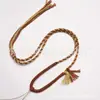 Collar con Cuerda de Nudo de Diamante Tejido a Mano diy Cuerda de Algodón de Xizang Lanyard para Cuello de Thangka Buda Portátil Estilo Chino