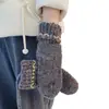 Manoplas de Hilo de Colores Todo Incluido para Mujer con Pulgar para Pantalla Táctil Cuello Colgante Ciclismo al Aire Libre Guantes Cálidos Nuevo Producto de Invierno