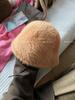 Sombrero de pescador con forma de corazón de conejo para niña, bonito gorro de pescador con vuelta, gorro de pescador coreano para mujer, gorro cálido para niña, otoño e invierno.