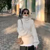 Suéter interno de gola alta macio Nuo feminino outono e inverno novo estilo coreano solto estilo preguiçoso trançado cor sólida blusa de malha para usar por baixo