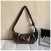 Bolso de Hombro Cruzado Vintage de Cuero Suave Plegado Estilo Bollo, Bolso Casual de Hombro Estilo Perezoso para el Día a Día, Bolso Croissant de Alto Valor