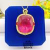 Nuevo Colgante para Mujer Chapado en Oro Latón con Piedra Roja y Colgante de Diamante Colgante Rojo Púrpura Ventas Directas de Fábrica Venta al por Mayor de Joyería