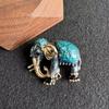 Broche de elefante con gotas de aceite exótico, nuevo y atractivo, de comercio exterior europeo y americano, bonito y elegante, con el mismo ramillete para hombres y mujeres.