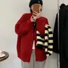 Outono e Inverno novo estilo coreano cor sólida versátil redutor de idade suéter glutinoso macio moda estilo preguiçoso casaco de malha camisola para as mulheres
