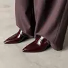 Mocasines Elegantes y Profesionales de Piel de Vaca con Punta Aguda y Tacón Alto 2026 Primavera Tacón Grueso Zapatos de Piel Completamente de Piel Genuina Zapatos de Corte Bajo Individuales para Mujer