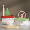 Molde para Bandeja de Velas Listrada Oval para Decoração DIY Velas de Gesso Decorativas de Natal Suporte de Exibição Molde de Silicone