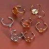 Suporte de anel de abertura em aço inoxidável diâmetro interno 4-12mm acessórios de joalheria diy base de anel de pedra natural conjunto anel de gema