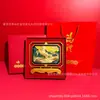 Ornamentos de Cavalo com Paisagem Estilo Chinês em Ouro Puro 999 Calendário Criativo 2026 Decoração de Mesa Atacado Personalizado