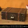 Caja de Almacenamiento Antigua de Madera Caja de Almacenamiento de Joyería Cosméticos de Escritorio Caja de Madera Caja de Accesorios para Manualidades Caja de Tesoros de Juguetes
