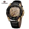Nuevo Reloj Mecánico Automático Forsining Estilo Europeo y Americano Moda Masculina Casual Corte Hueco Movimiento Mecánico