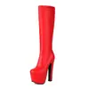 Botas de moda de tacón alto para mujer, estilo europeo y americano, para discoteca, talla grande, caña alta Z33-25