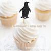 Cartão de bolo de Pinguim com glitter multicolorido Feliz Natal tema inverno festa de aniversário de bebê decoração