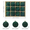 Adornos de Navidad de Terciopelo Bolas 12 Piezas 2.36 Pulgadas Adornos Flockados Bola de Árbol de Navidad Plástico Decorativo Irrompible Bolas Colgantes para Decoración de Fiesta Festiva
