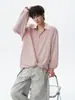 Camisa de Manga Larga para Hombre, Rosa, Transpirable, Lino Dopamina, Chaqueta Ligera de Verano con Protección Solar, Camisa Casual de Seda Helada