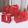 Bolsa de Regalo Wanjia Lamps Bolso Rojo Bolsa para Empacar Dulces de Boda con Cinta Bolsa de Papel para Souvenir Lista para Usar Descuento
